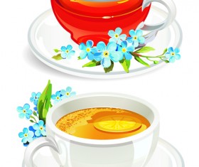 Creative tea design elements vector set 05