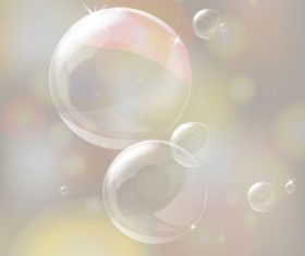 Transparent bubbles with background vector 01