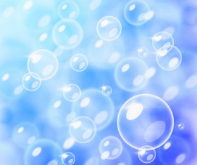 Transparent bubbles with background vector 02
