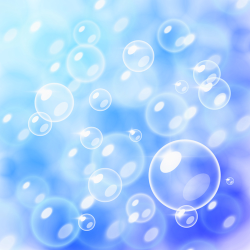 Transparent bubbles with background vector 02