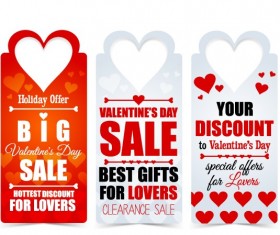 Valentine Day big sale tags vector 01