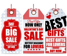 Valentine Day big sale tags vector 03