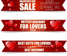 Valentine Day big sale vector banners set 02