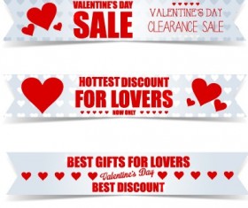 Valentine Day big sale vector banners set 03
