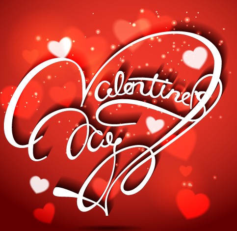 Valentine Day red style background vector 01
