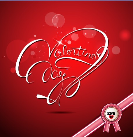 Valentine Day red style background vector 02