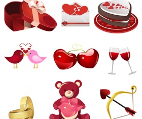 Valentine creative ornaments design vectors