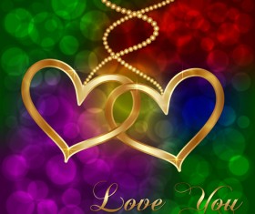 Valentine necklace with halation background