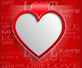 Romantic Valentine hearts vector background art 01