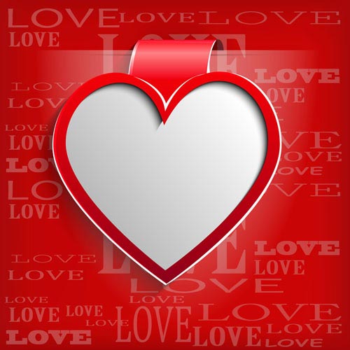Romantic Valentine hearts vector background art 01