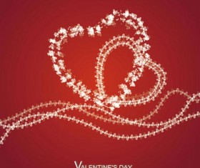 Romantic Valentine hearts vector background art 02