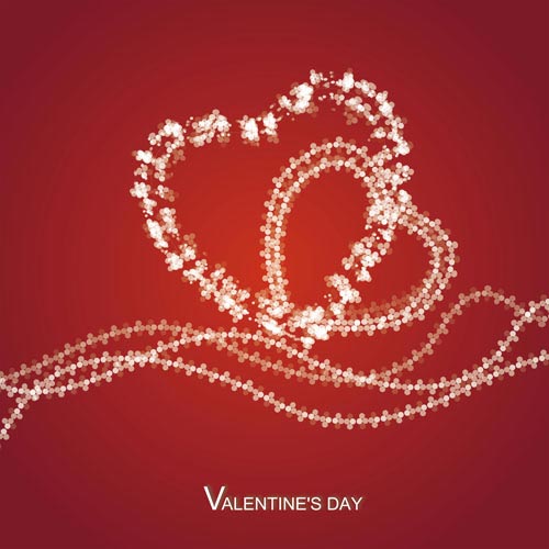 Romantic Valentine hearts vector background art 02