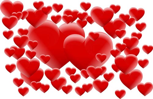 Romantic Valentine hearts vector background art 05