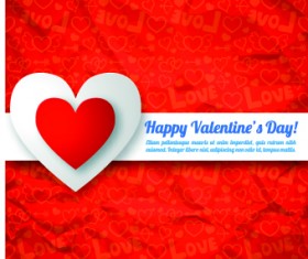 Paper heart Valentine Day vector background 05
