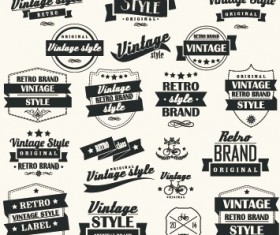 Vector set of vintage style label graphics 01