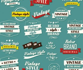 Vector set of vintage style label graphics 02