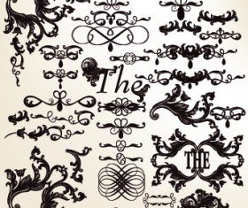 Vintage calligraphic ornament elements vector 01