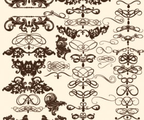 Vintage calligraphic ornament elements vector 02