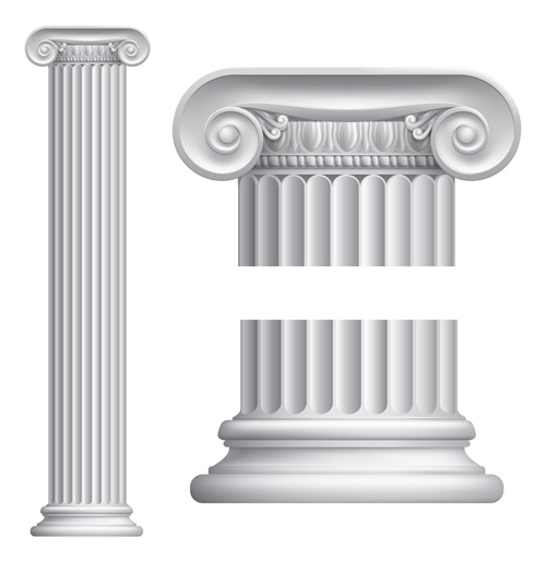 Vintage columns design elements vector 02