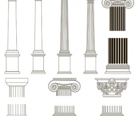 Vintage columns design elements vector 03