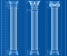 Vintage columns design elements vector 05