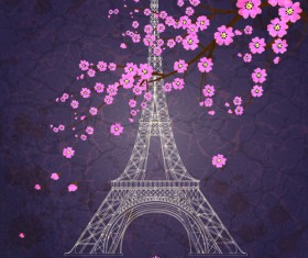 Vintage eiffel tower design background 04