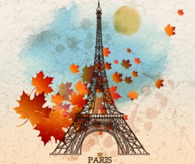 Vintage eiffel tower design background 05