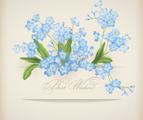 Vintage flower wishes cards design vector 02