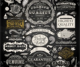Vintage ornaments covers for labels and frame vector 01