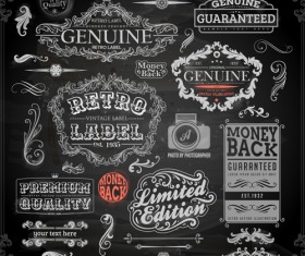 Vintage ornaments covers for labels and frame vector 02