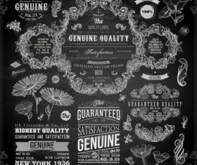 Vintage ornaments covers for labels and frame vector 03