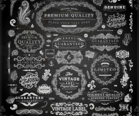 Vintage ornaments covers for labels and frame vector 05