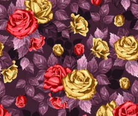Vintage roses seamless pattern vector graphic 02