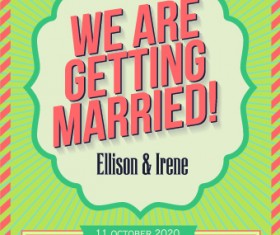 Vintage wedding invitation card creative vector 04