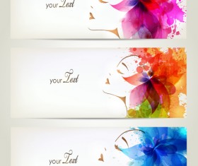 Watercolor floral woman creative design 03