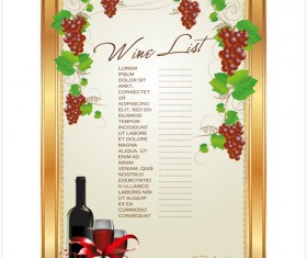 Wine menu list creative vector 02