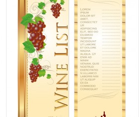 Wine menu list creative vector 03