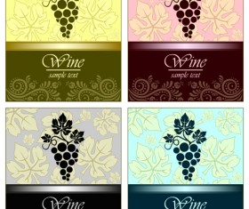 Wine vintage background vector set 01
