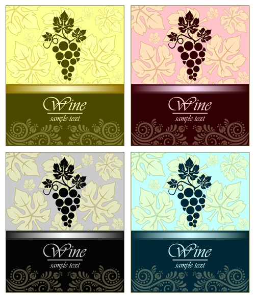Wine vintage background vector set 01