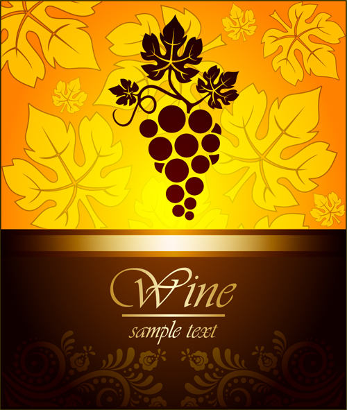 Wine vintage background vector set 02