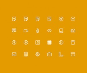 Yellow style ios7 icons psd material