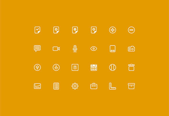 Yellow style ios7 icons psd material