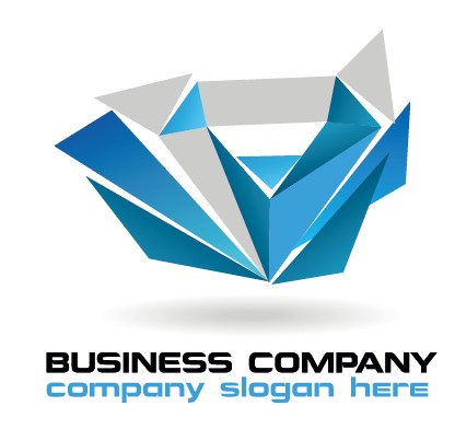 Creative blue style business logos vector set 01