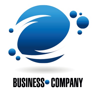Creative blue style business logos vector set 12