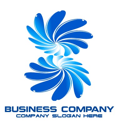 Creative blue style business logos vector set 07