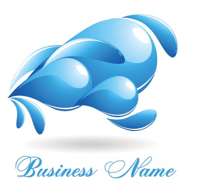 Creative blue style business logos vector set 08