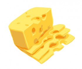 Realistic cheese design elements vector set 01