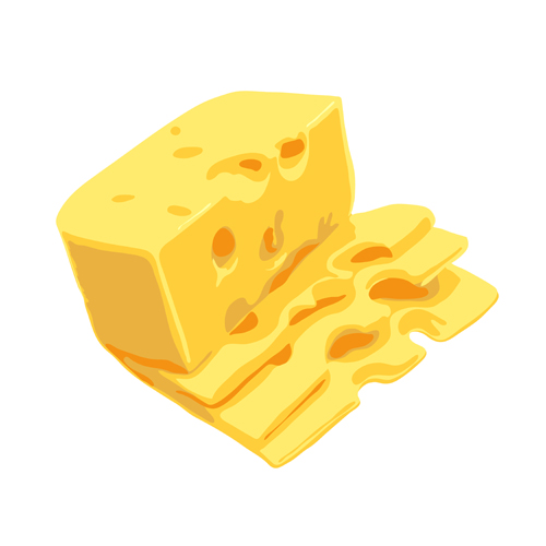 Realistic cheese design elements vector set 01