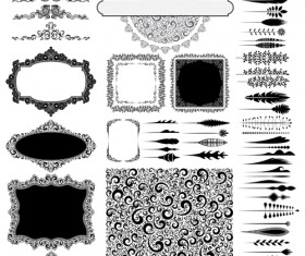 Ornaments elements border and frames vecor 01