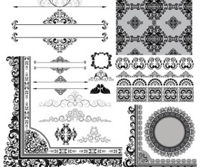 Ornaments elements border and frames vecor 02